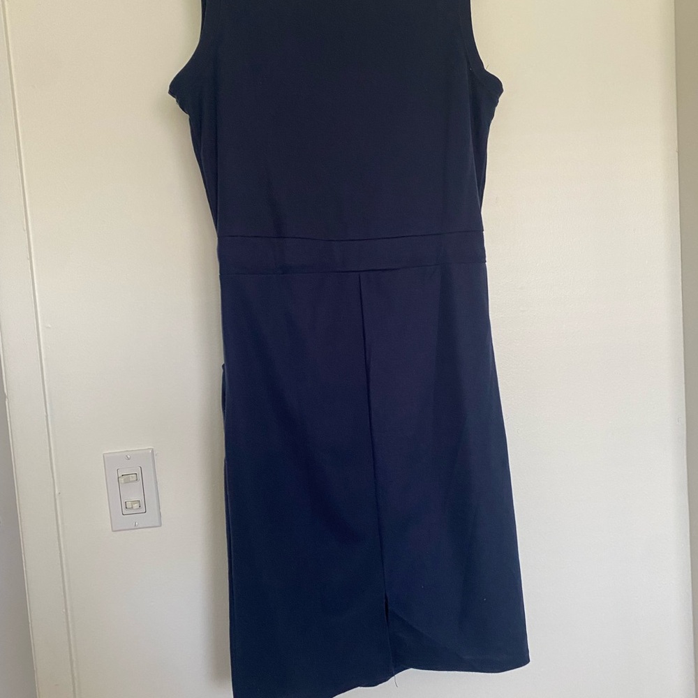 Blue Pleated Sheath Mini Dress for Work